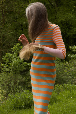 Striped Midi Flaired Dress