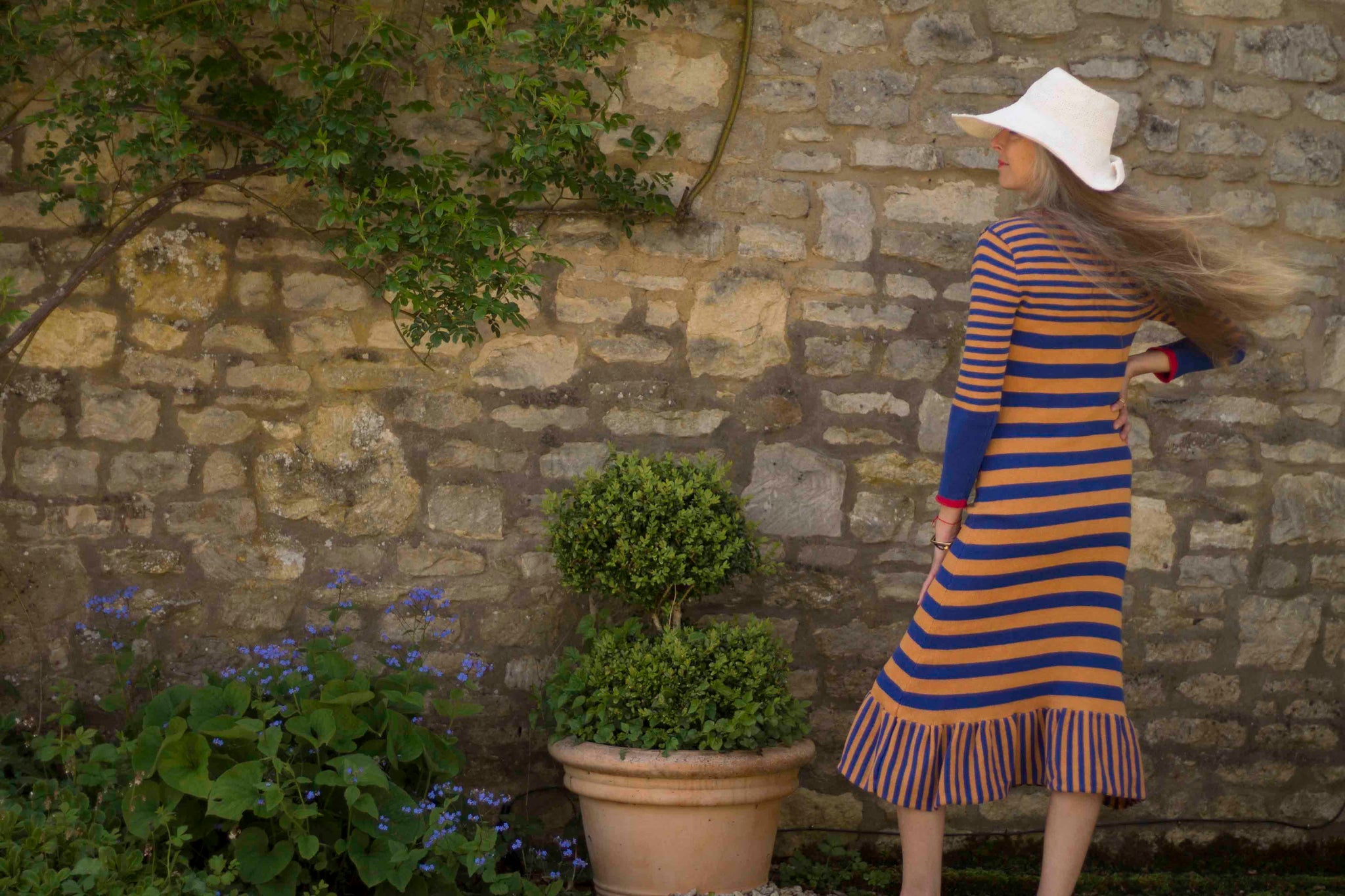Striped Midi Flaired Dress