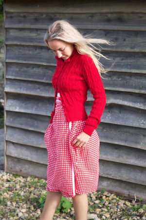 Wraparound Gingham Skirt