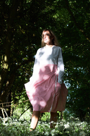 Wraparound Gingham Skirt