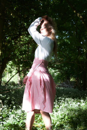 Wraparound Gingham Skirt