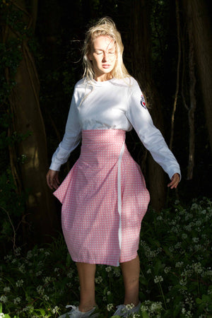 Wraparound Gingham Skirt